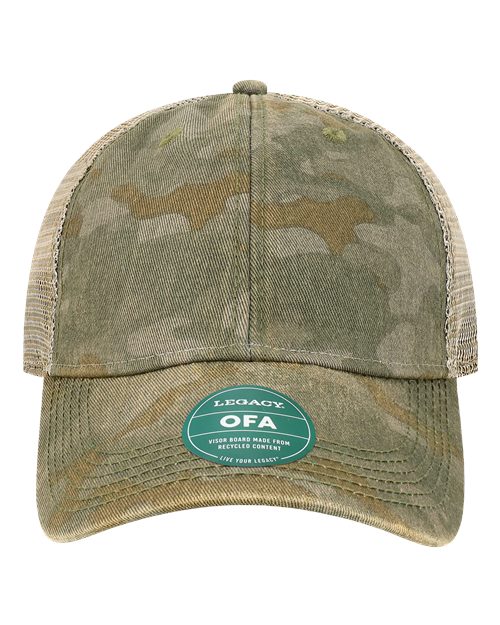 LEGACY Old Favorite Trucker Cap - Green Field Camo/ Java Front