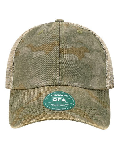 LEGACY Old Favorite Trucker Cap - Green Field Camo/ Java Front