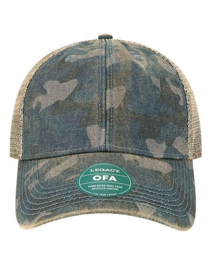 LEGACY Old Favorite Trucker Cap - Navy Field Camo/ Java Front
