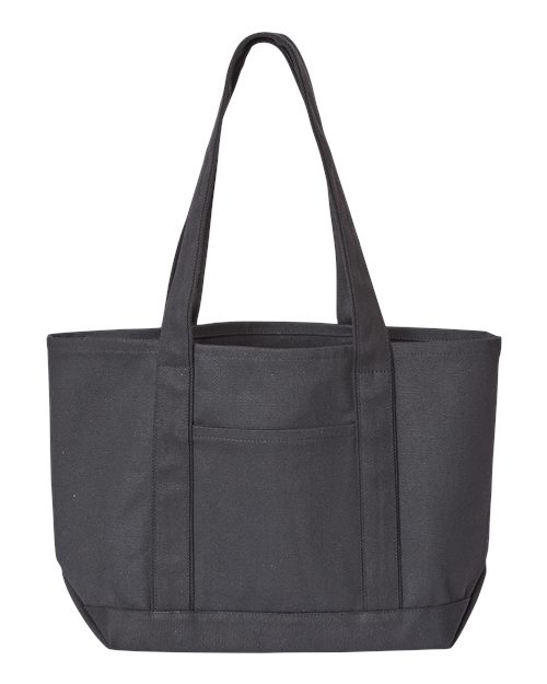 Liberty Bags Windward Large Cotton Canvas Classic Resort Tote - Black/ Black Front