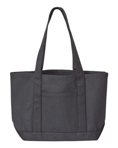 Liberty Bags Windward Large Cotton Canvas Classic Resort Tote - Black/ Black Front