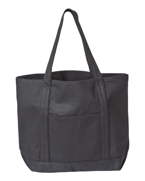 Liberty Bags Carmel Classic XL Cotton Canvas Resort Tote - Black/ Black Front