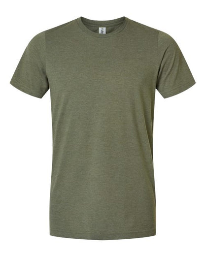 Tultex Unisex Combed CVC T-Shirt - Heather Military Green Front