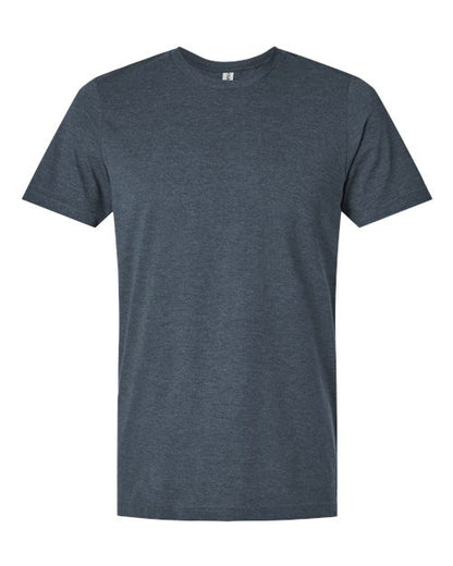 Tultex Unisex Combed CVC T-Shirt - Heather Navy Blue Front
