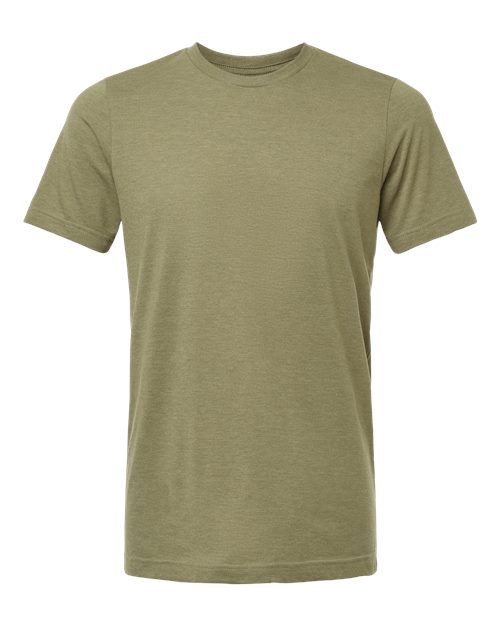 Tultex Unisex Combed CVC T-Shirt - Heather Olive Green Front