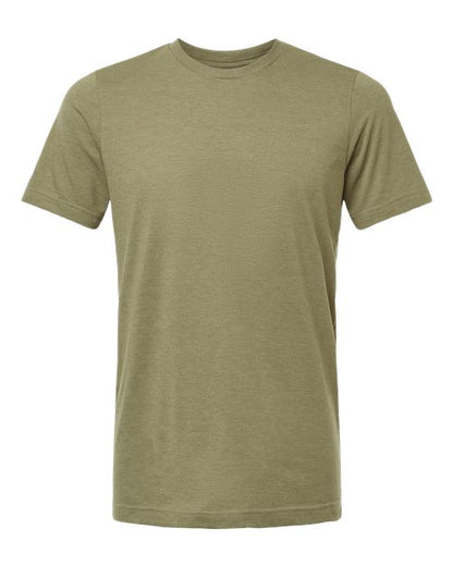 Tultex Unisex Combed CVC T-Shirt - Heather Olive Green Front