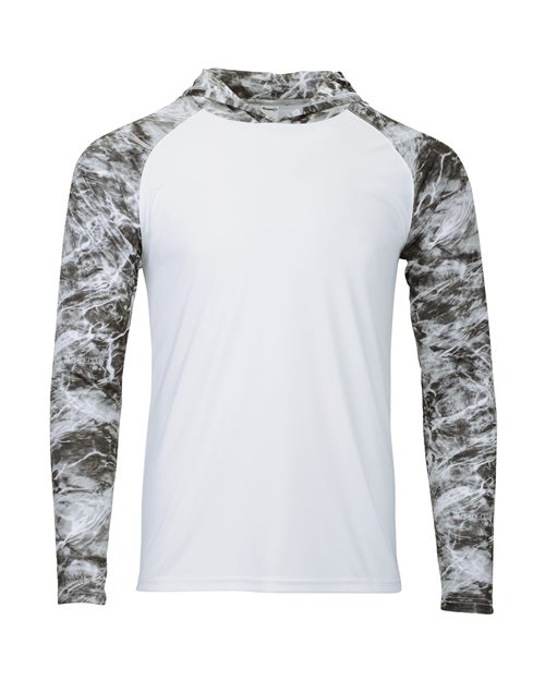 Paragon Men's Biloxi Performance Colorblocked Hooded Long Sleeve T-Shirt - Manta Front