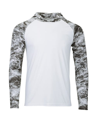 Paragon Men's Biloxi Performance Colorblocked Hooded Long Sleeve T-Shirt - Manta Front