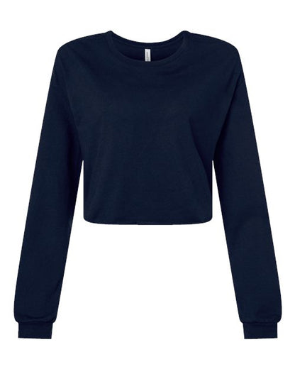 BELLA + CANVAS Women's FWD Fashion Crop Long Sleeve Tee - Navy Front