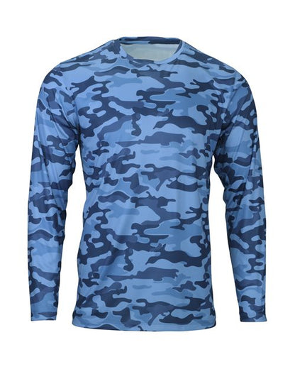 Paragon Men's Woodland Performance Long Sleeve T-Shirt - Sky Camo Front