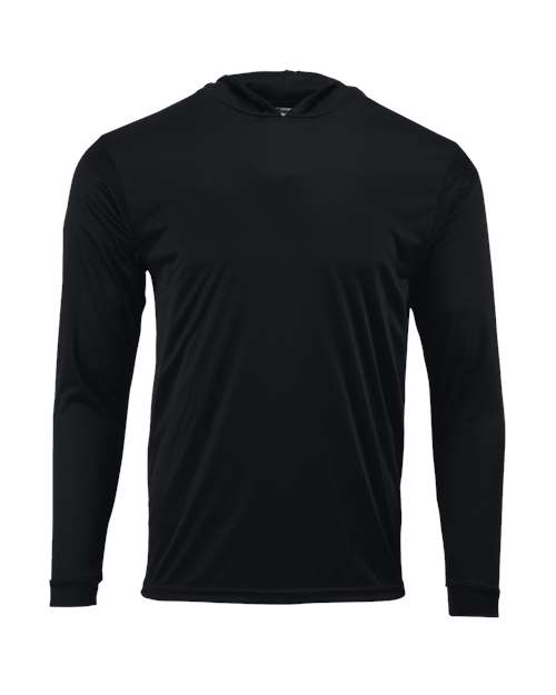 Paragon Youth Bahama Performance Hooded Long Sleeve T-Shirt - Black Front