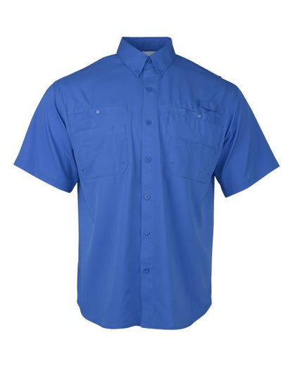 Paragon Men's Hatteras Performance Short Sleeve Fishing Shirt - Vivid Blue Front