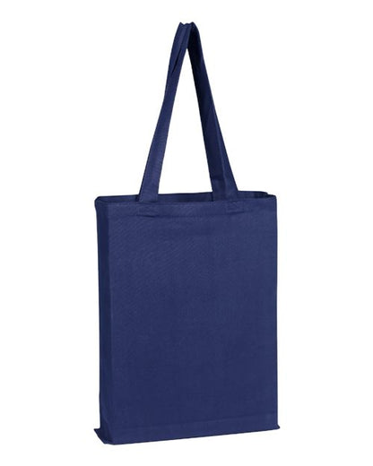 Q-Tees Canvas Gusset Promotional Tote - Navy Front