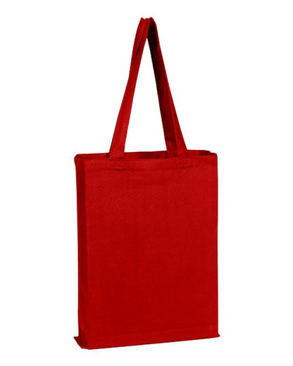 Q-Tees Canvas Gusset Promotional Tote - Red Front