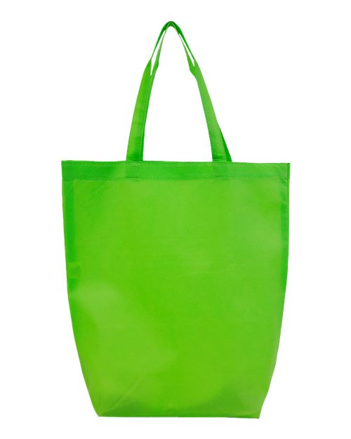 Q-Tees Non-Woven Gusset Bottom Tote - Lime Green Front