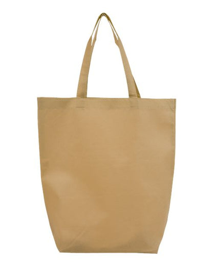 Q-Tees Non-Woven Gusset Bottom Tote - Natural Front