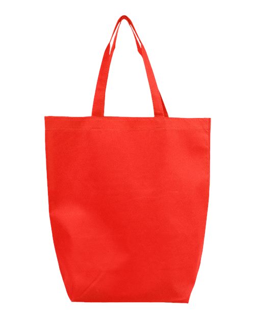 Q-Tees Non-Woven Gusset Bottom Tote - Red Front