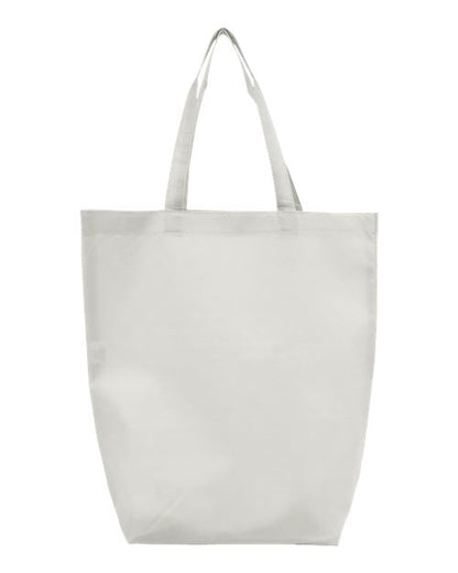 Q-Tees Non-Woven Gusset Bottom Tote - White Front