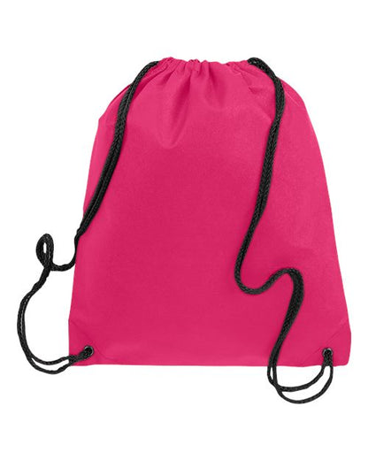 Q-Tees Non-Woven Drawstring Bag - Hot Pink Front