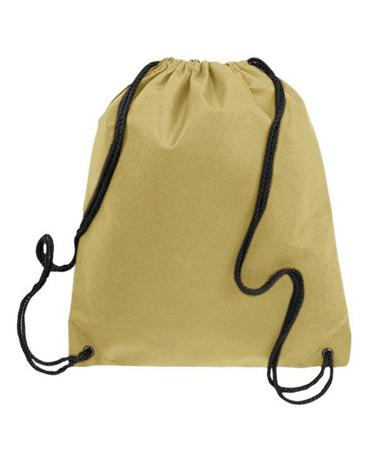 Q-Tees Non-Woven Drawstring Bag - Natural Front