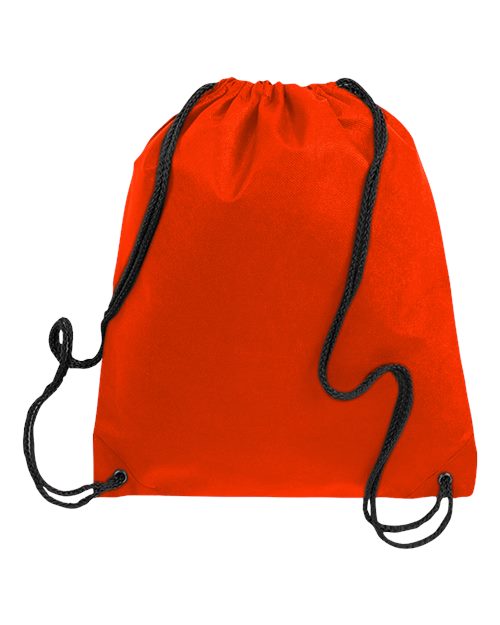 Q-Tees Non-Woven Drawstring Bag - Orange Front
