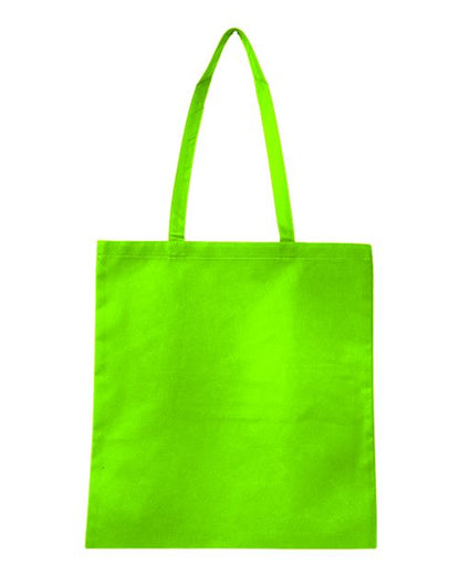 Q-Tees Non-Woven Tote Bag - Lime Green Front