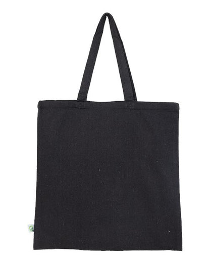 Q-Tees Sustainable Canvas Tote Bag - Black Front