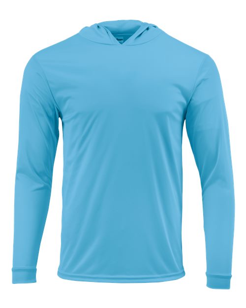 Paragon Unisex Bahama Performance Hooded Long Sleeve T-Shirt - Bimini Blue Front