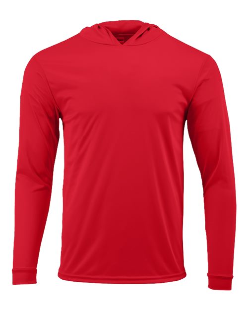 Paragon Unisex Bahama Performance Hooded Long Sleeve T-Shirt - Red Front