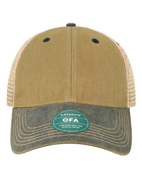 LEGACY Old Favorite Trucker Cap - Dark Tan/ Navy Front