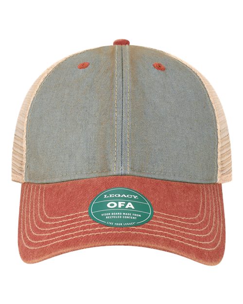 LEGACY Old Favorite Trucker Cap - Light Blue/ Cardinal Front