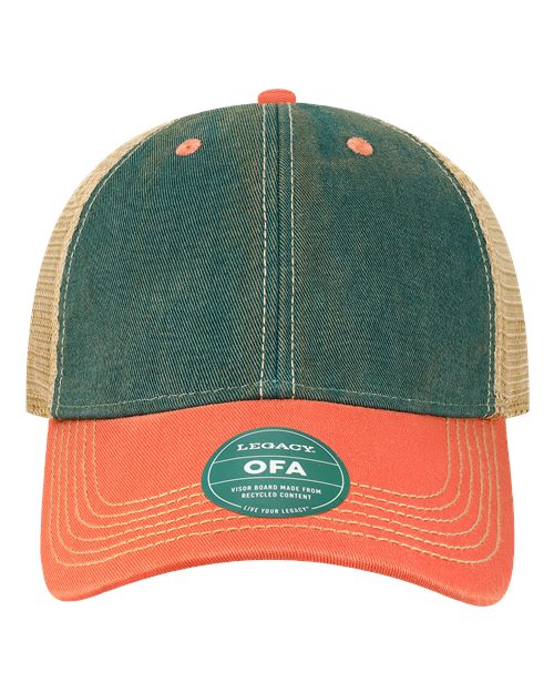 LEGACY Old Favorite Trucker Cap - Marine Blue/ Coral Front
