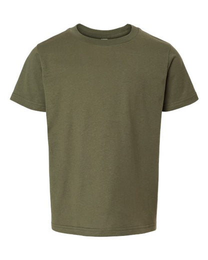 Tultex Youth Fine Jersey T-Shirt - Military Green Front