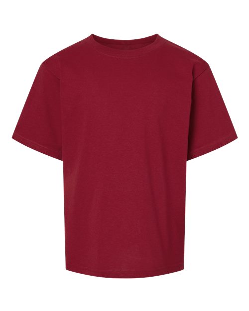 M&O Youth Gold Soft Touch T-Shirt - Cardinal Red Front