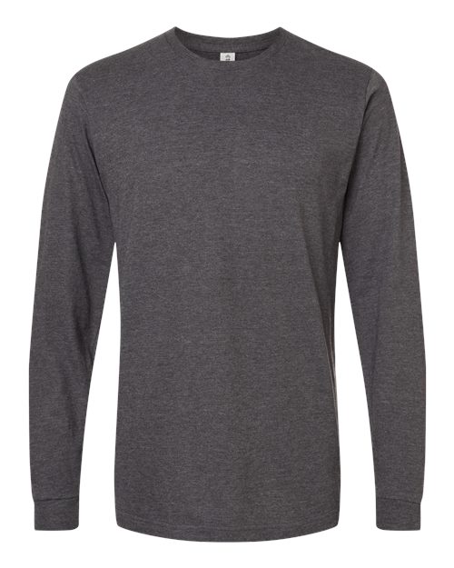 Tultex Unisex Fine Jersey Long Sleeve T-Shirt - Heather Charcoal Front
