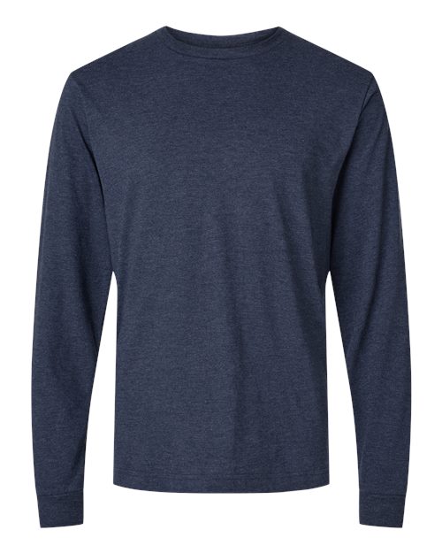 Tultex Unisex Fine Jersey Long Sleeve T-Shirt - Heather Denim Front