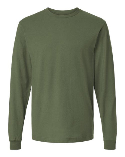 Tultex Unisex Fine Jersey Long Sleeve T-Shirt - Military Green Front