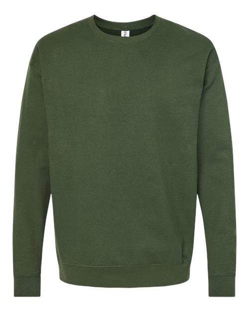 Tultex Unisex Fleece Crewneck Sweatshirt - Military Green Front
