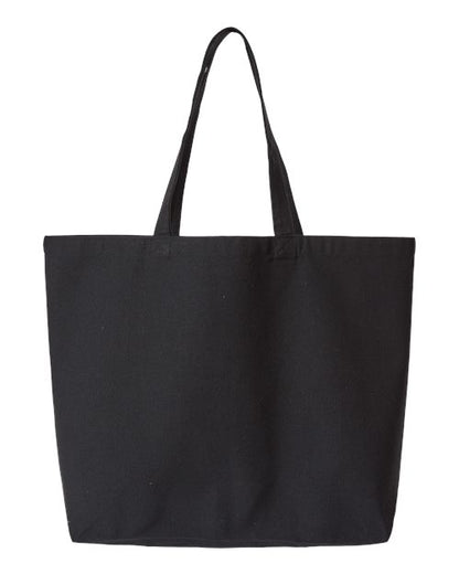 OAD Jumbo Recycled Midweight Gusseted Canvas Tote - Recycled Black Front