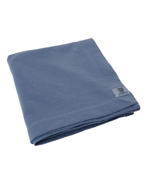 Comfort Colors Garment-Dyed Fleece Dorm Blanket - Blue Jean Front
