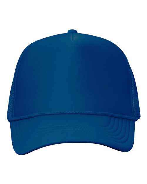 Valucap Foam Mesh-Back Trucker Cap - Royal/ Royal Front