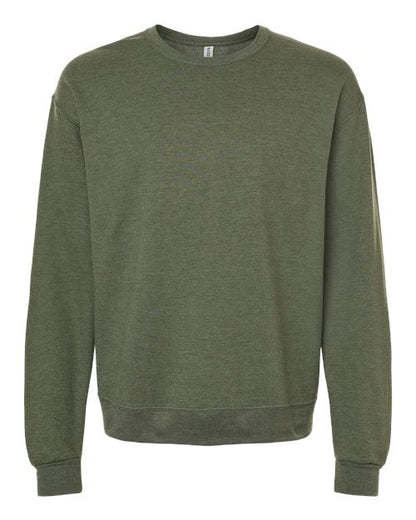 JERZEES Unisex Ultimate CVC Crewneck Sweatshirt - Military Green Heather Front