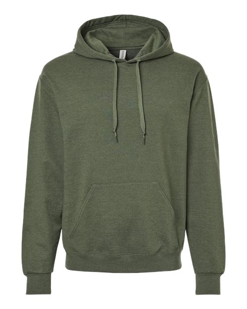 JERZEES Unisex Ultimate CVC Hooded Sweatshirt - Military Green Heather Front