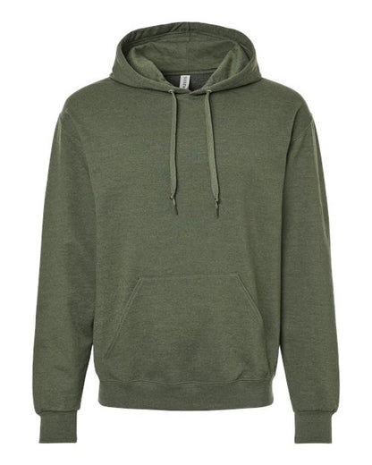 JERZEES Unisex Ultimate CVC Hooded Sweatshirt - Military Green Heather Front