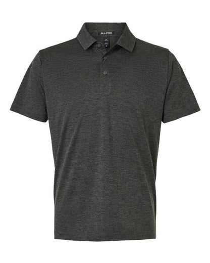 AllPro Men's Pro-Lock Performance Mélange Polo - Black Melange Front
