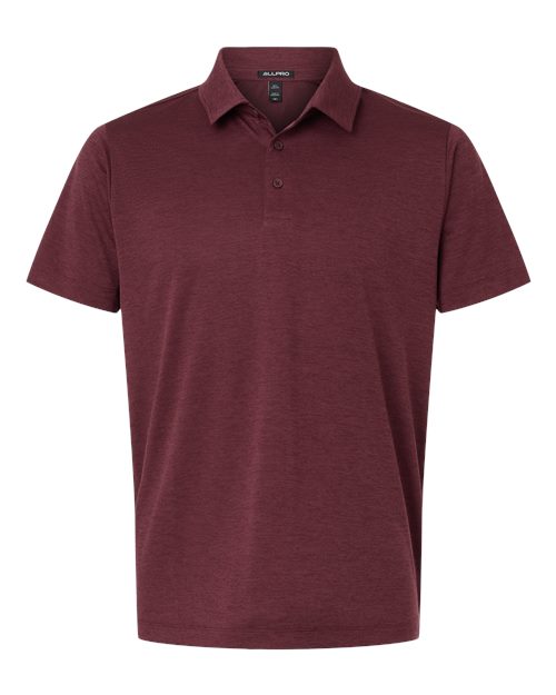 AllPro Men's Pro-Lock Performance Mélange Polo - Maroon Melange Front