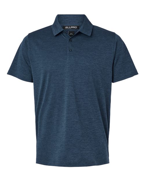 AllPro Men's Pro-Lock Performance Mélange Polo - Navy Melange Front