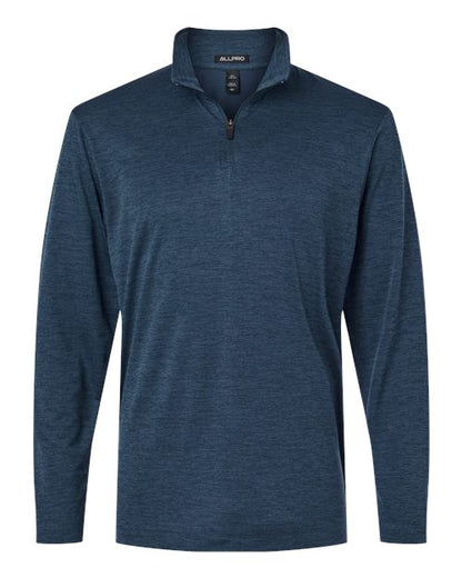 AllPro Men's Pro-Lock Performance Mélange Quarter-Zip Pullover - Navy Melange Front