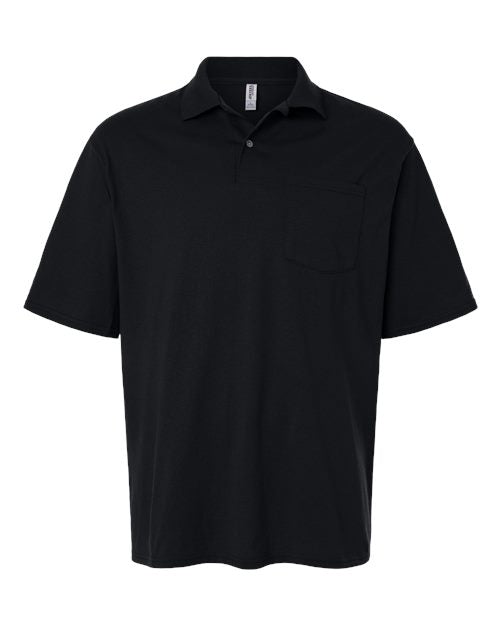 JERZEES Men's Dri-Power® Polo with Pocket - Black Front