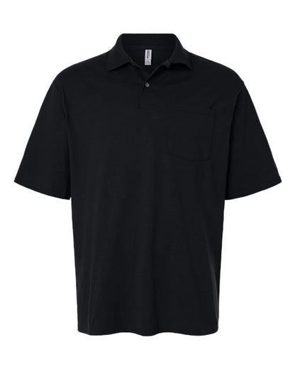 JERZEES Men's Dri-Power® Polo with Pocket - Black Front